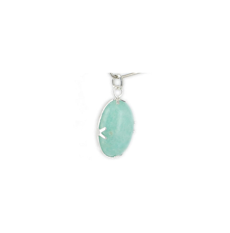 Pendentif Cabochon Amazonite 18 x13 avec cordon