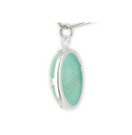 Pendentif Cabochon Amazonite 18 x13 avec cordon