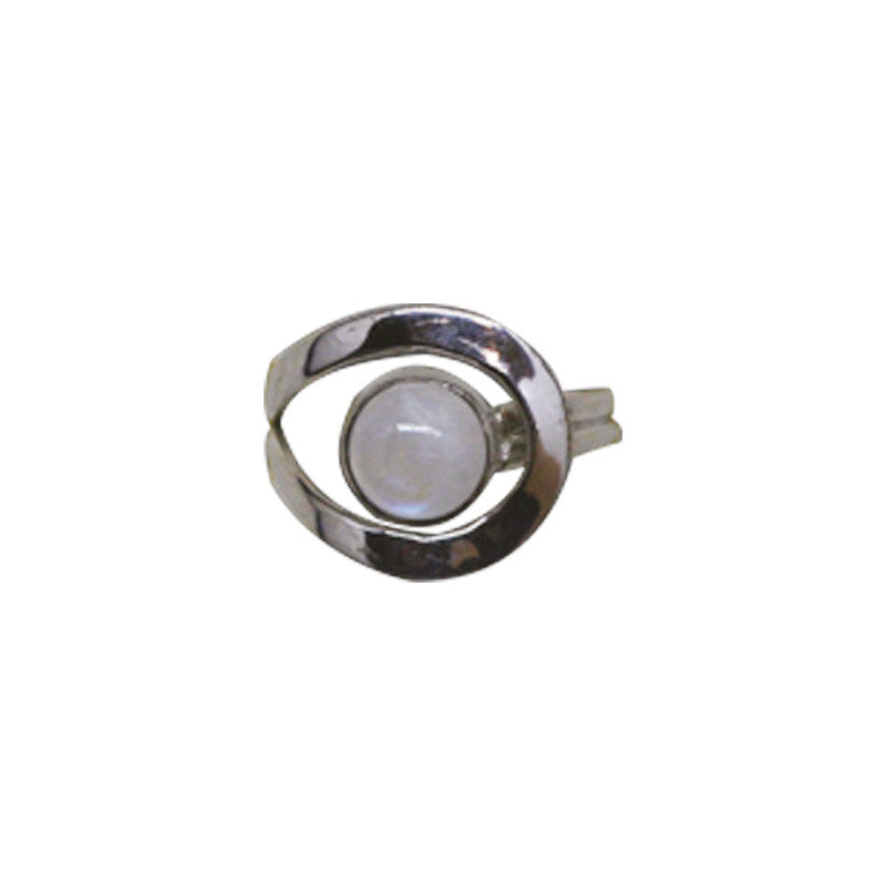 Bague réglable Pierre de Lune Argent 0.925 Rhodié 3