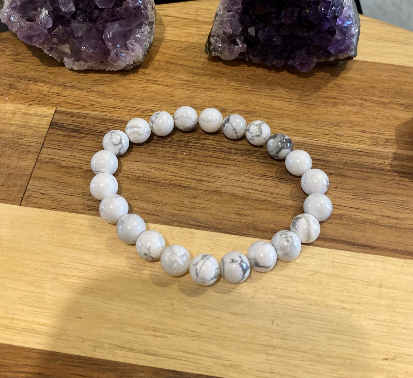 Bracelet Howlite Blanche 8 mm