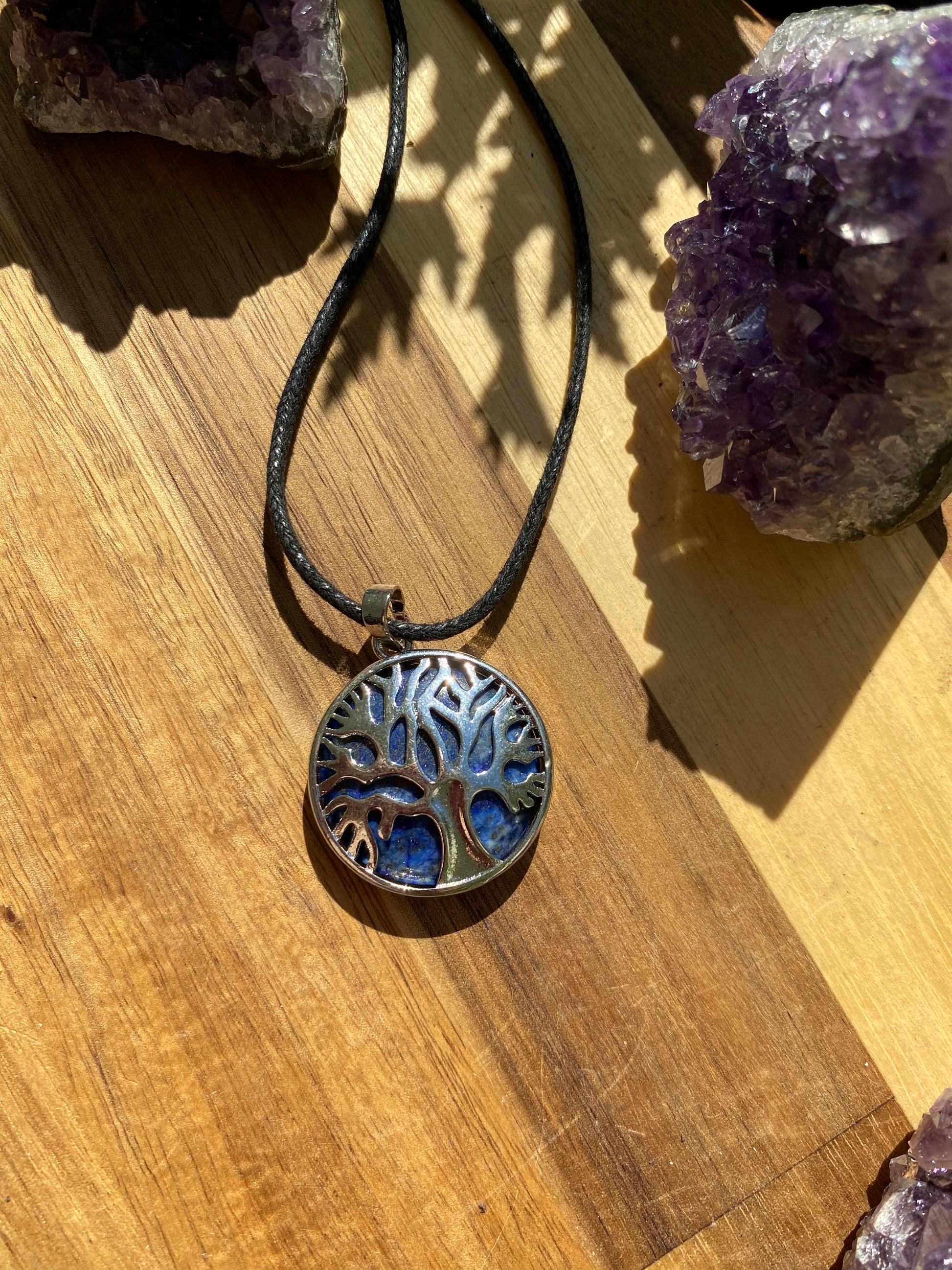 Pendentif Arbre de Vie en Lapis Lazuli avec son cordon