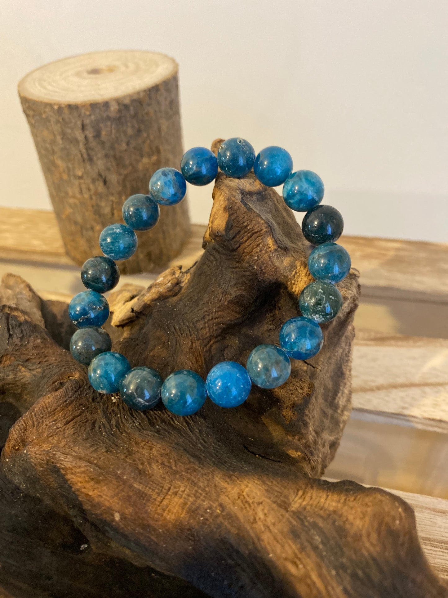 Bracelet Apatite Bleue 10 mm