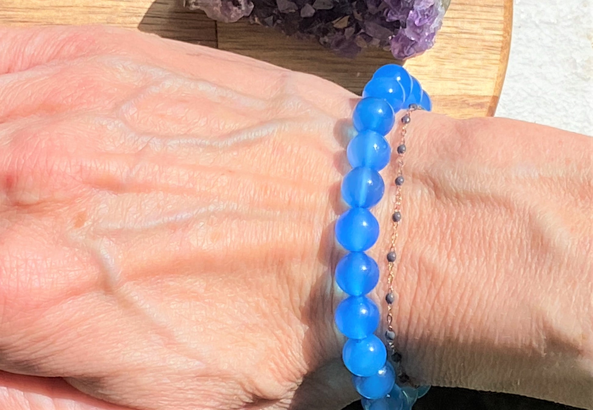 Bracelet Agate Bleue