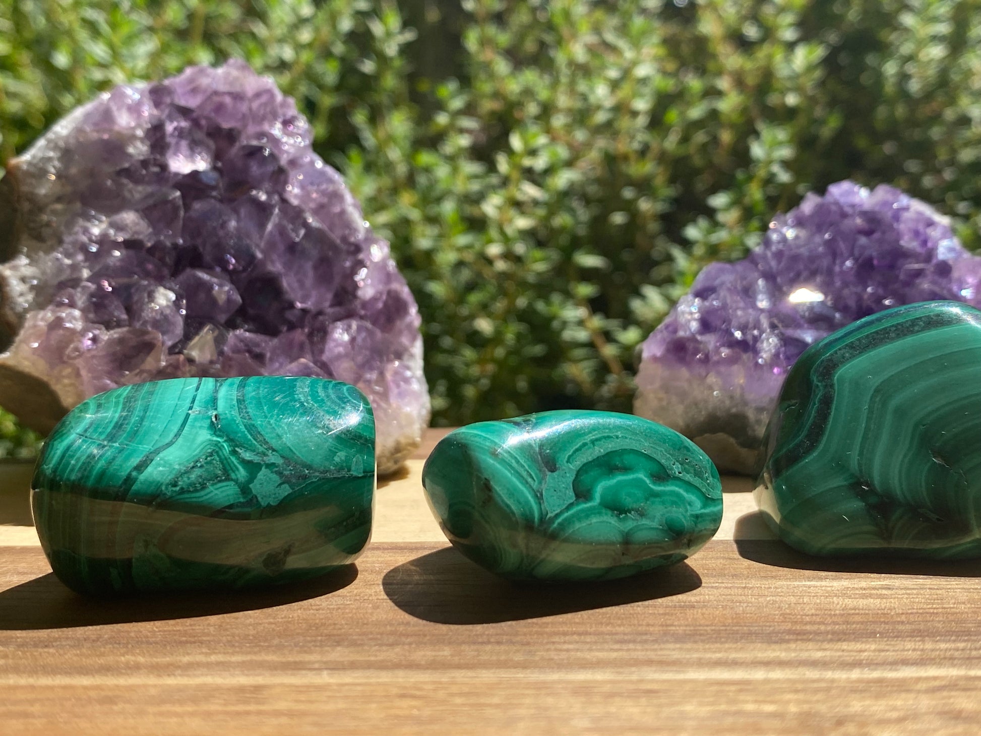 Pierre roulée Malachite (la pierre d'environ 3 cm)