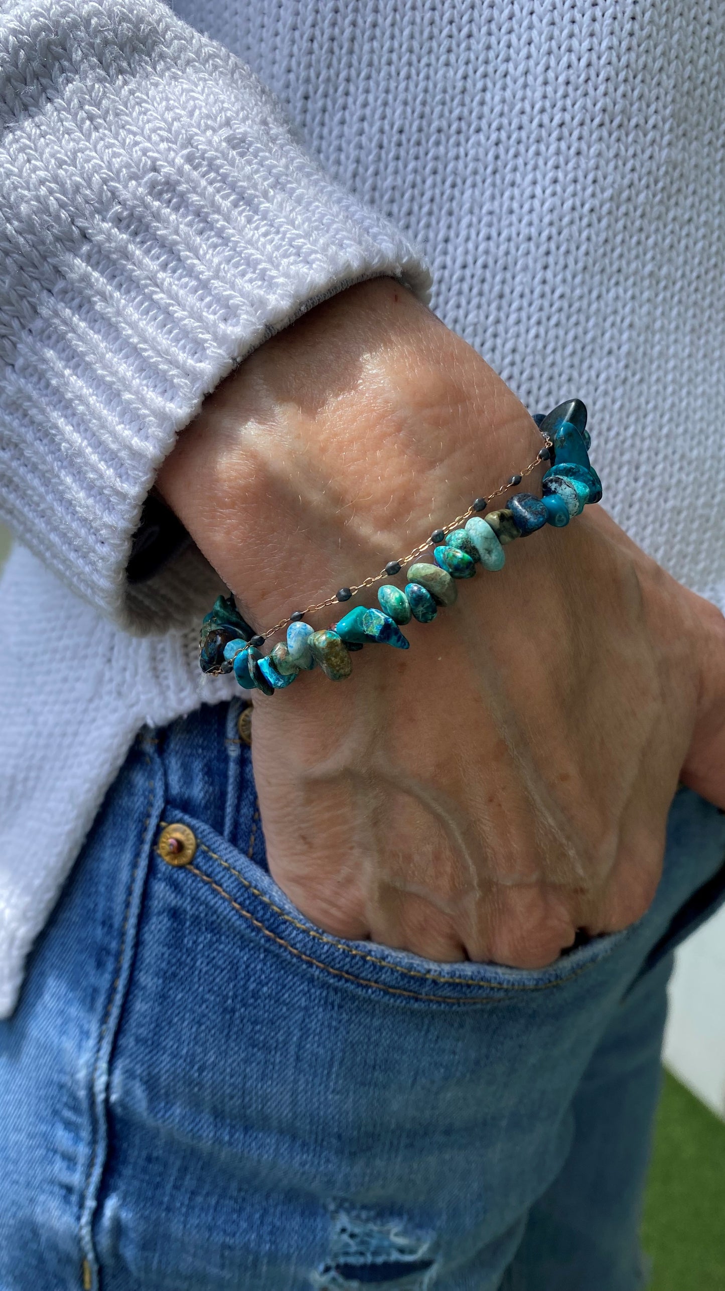 Bracelet Baroque Chrysocolle 8 mm