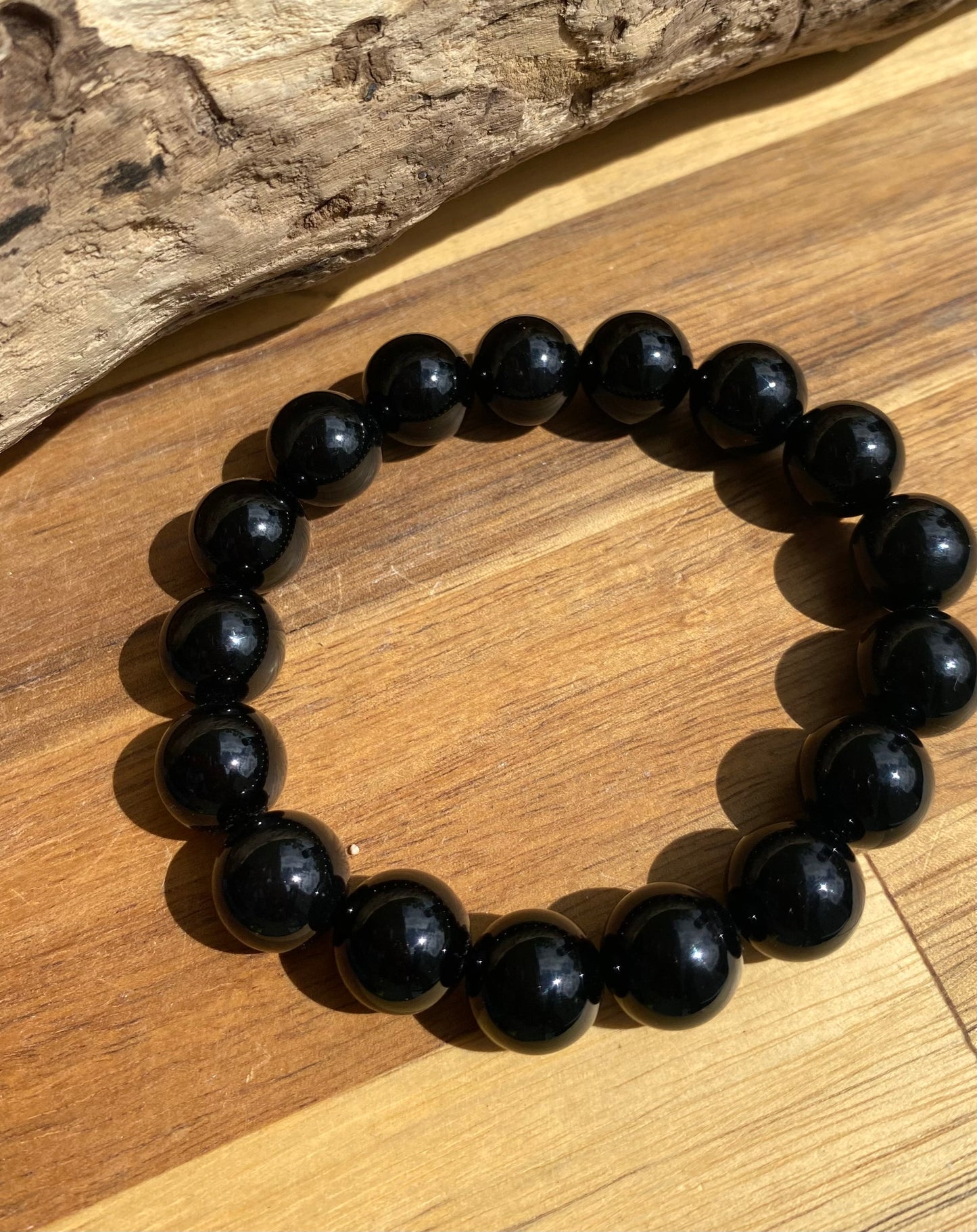 Bracelet Obsidienne Noire 12 mm