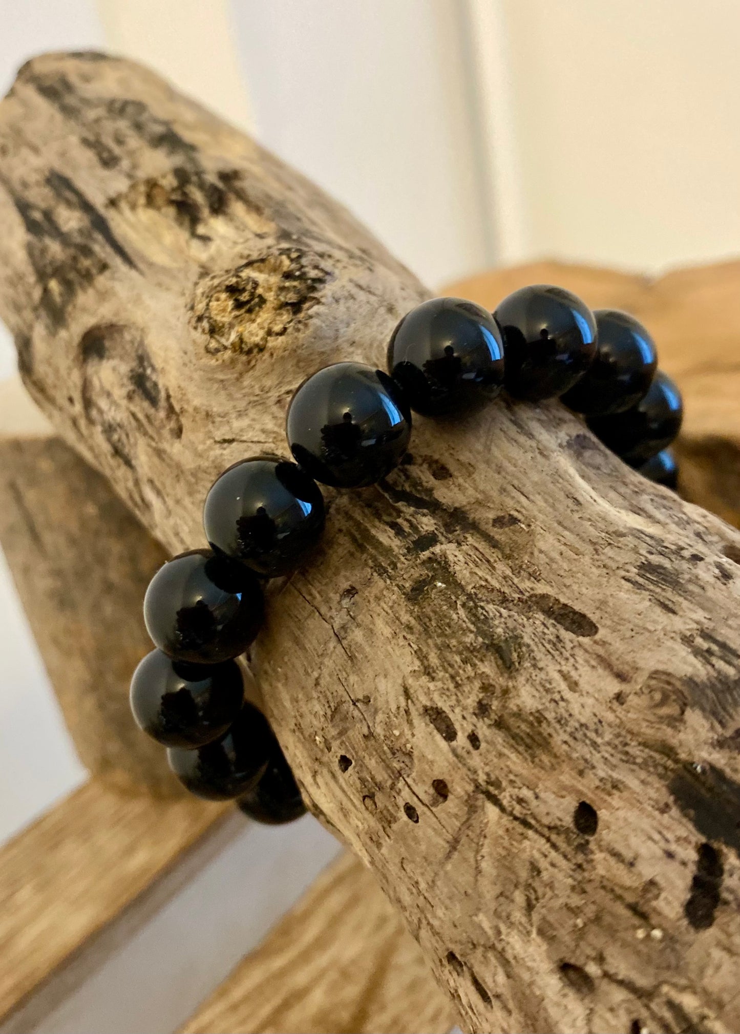 Bracelet Obsidienne Noire 12 mm