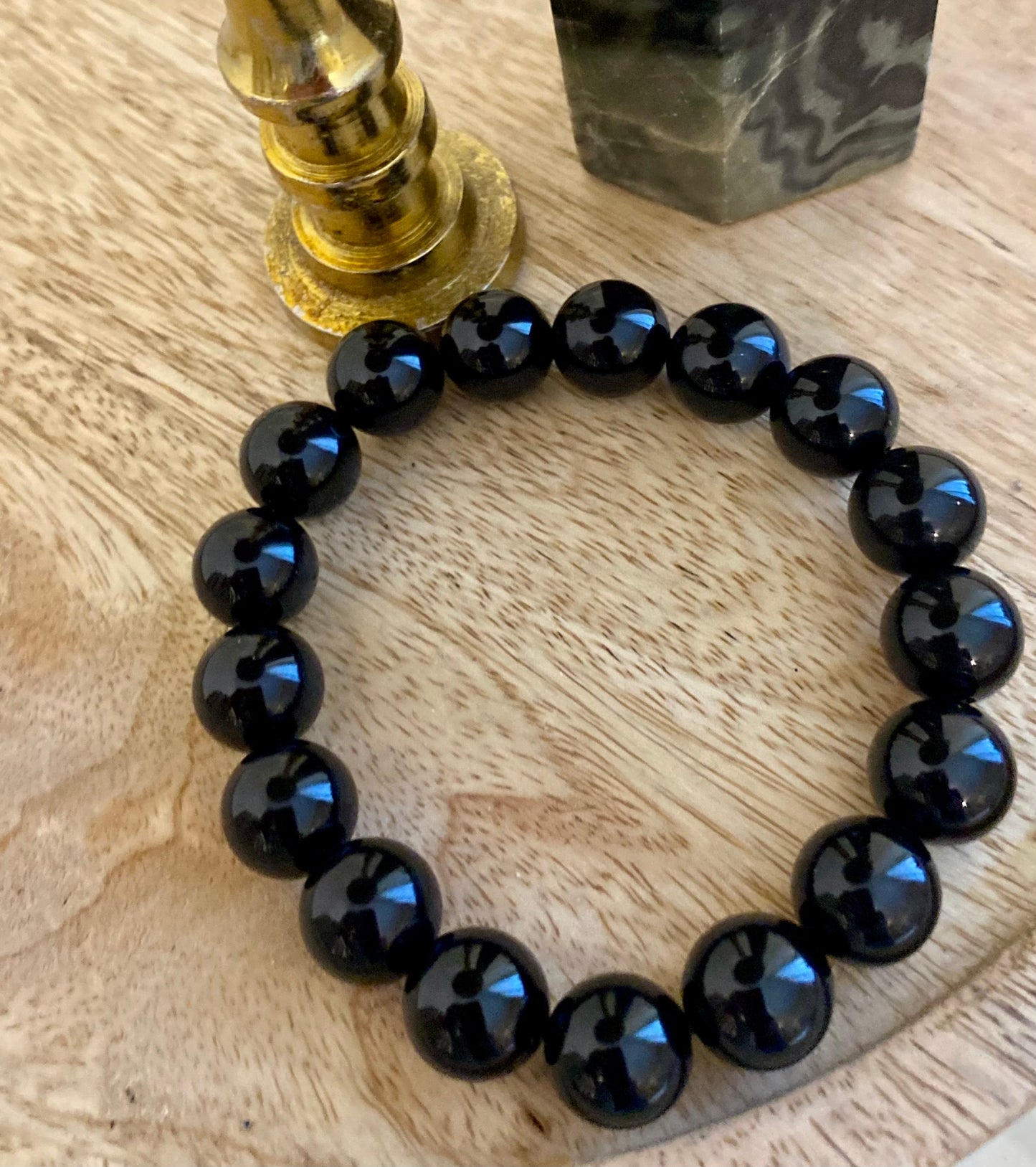 Bracelet Obsidienne Noire 12 mm