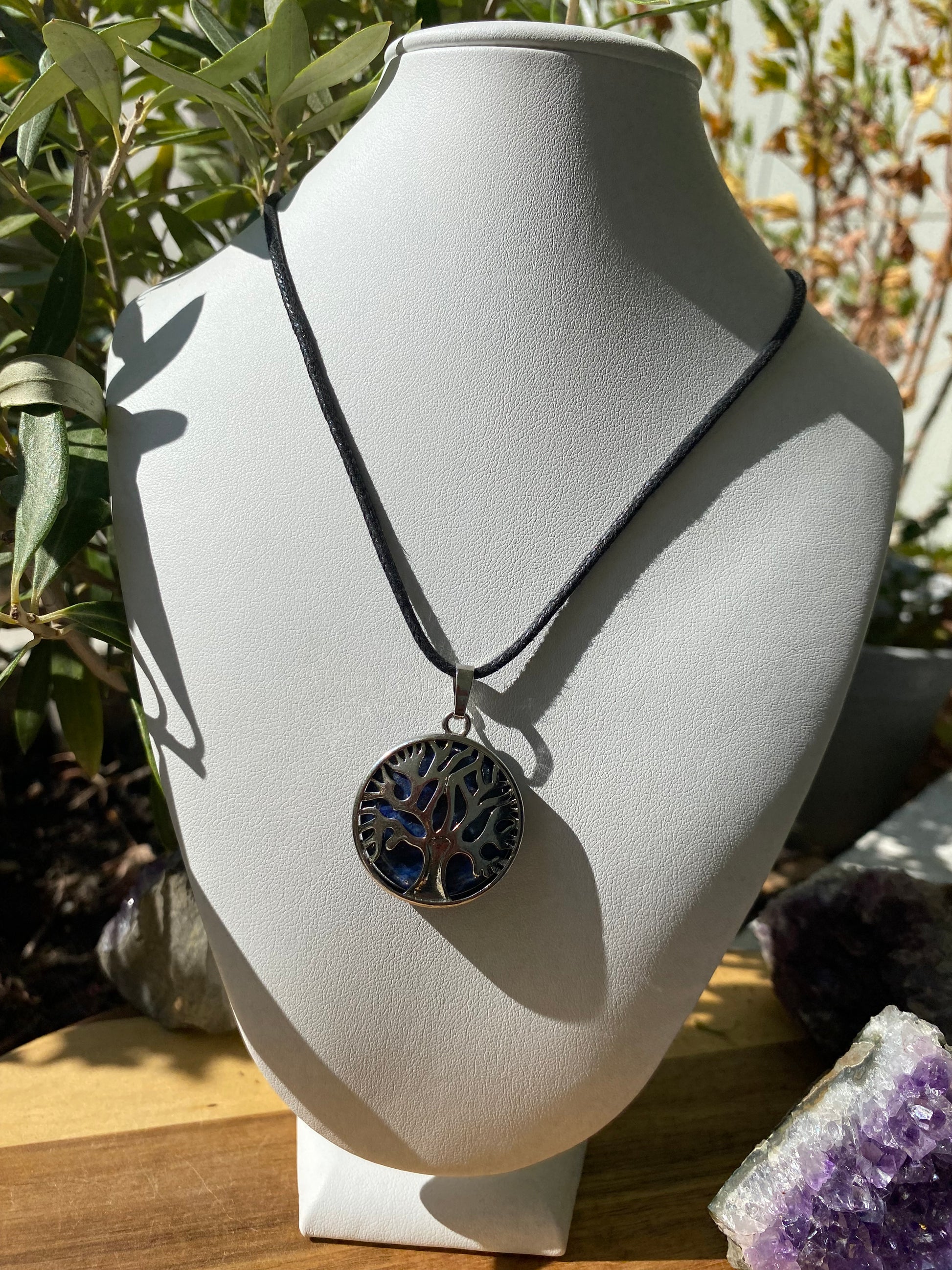 Pendentif Arbre de Vie en Lapis Lazuli avec son cordon