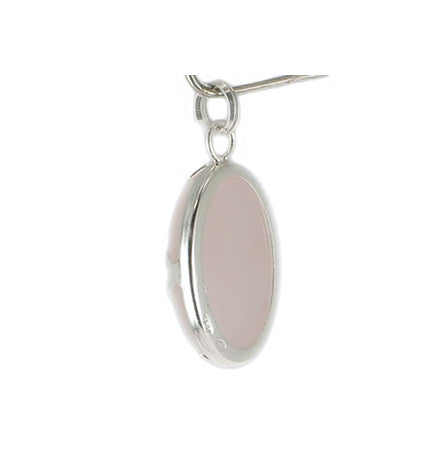 Pendentif Cabochon Quartz Rose 18x13 mm