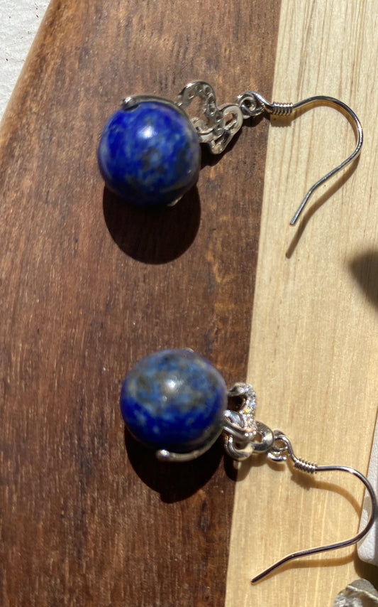 Boucles d'oreille argent 0.925 en LAPIS LAZULI