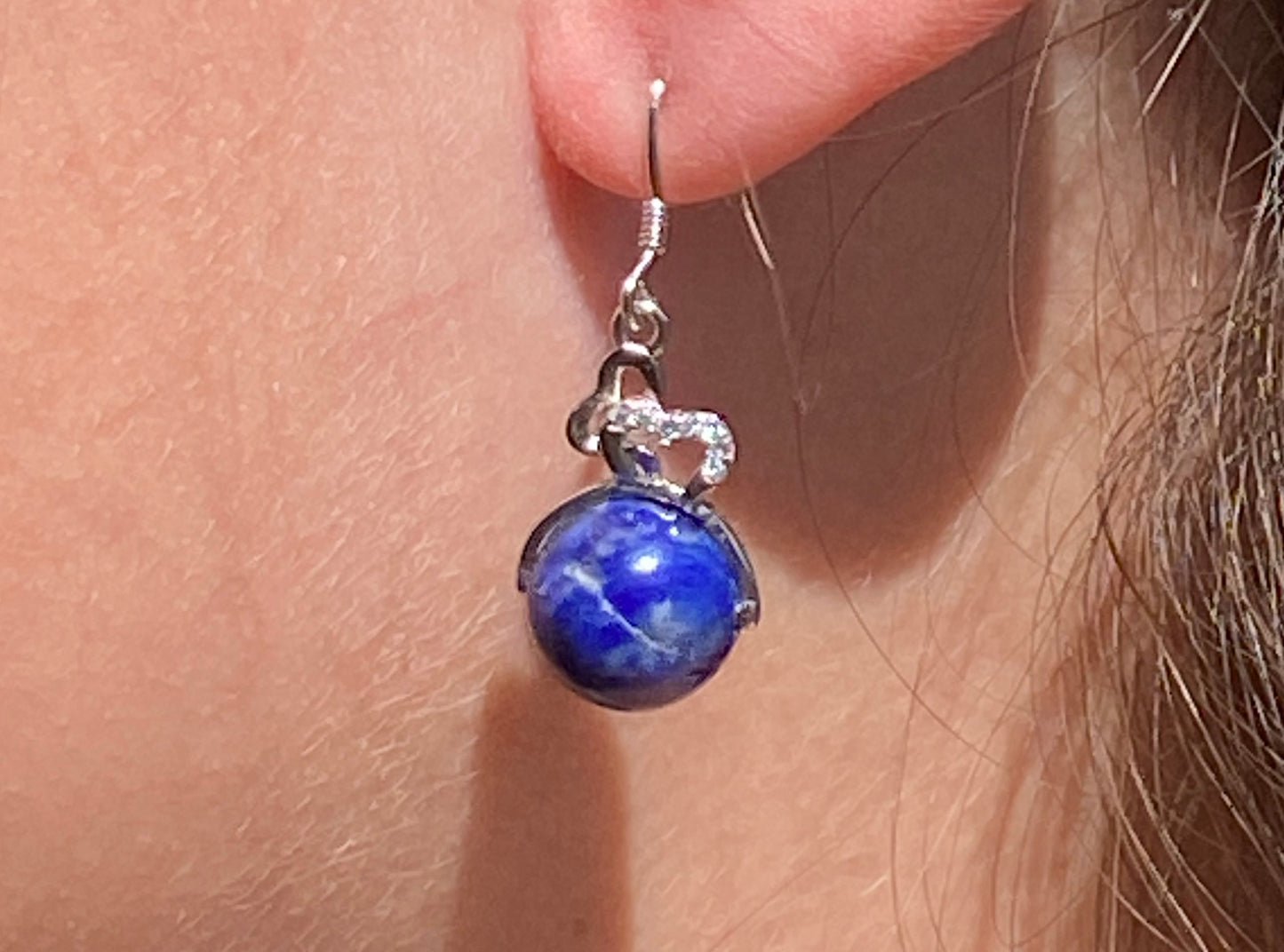 Boucles d'oreille argent 0.925 en LAPIS LAZULI